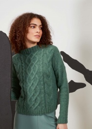 Pullover mit Zopfmuster aus Malou Light 