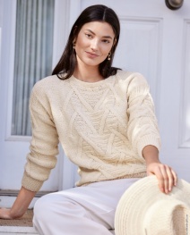 Pullover mit mittigem Zopfmuster aus Cara (Lana Grossa) 