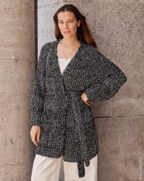 Lange Jacke aus Cool Wool & Cool Wool Lace 