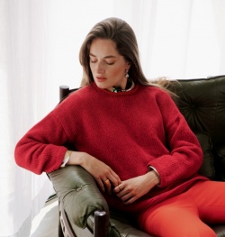 Pullover glatt rechts aus Brigitte No. 2 38 - Fuchsia | 36/38 (400g)