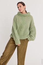 Pullover Mit Zopfmuster aus Natural Alpaca Lungo 