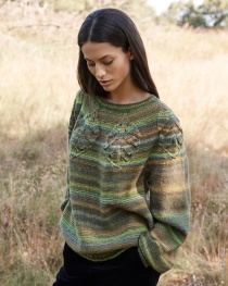 Pullover Mit Blattmuster aus Gomitolo Magico 