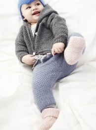 Babypuschen aus Lamana Como 12 - Jeans meliert | ca. 6 Monate (25g)