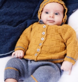 Babyjacke aus Lamana Como (Tweed) 62 (100g)