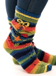 Socken mit Blütenranke aus Linie 12 Street Design Color 