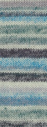 Lana Grossa Cool Wool 4 Socks Print 7751 -Hell-/Mittel-/Dunkelgrau/Hell-/Dunkelblau/ Gra