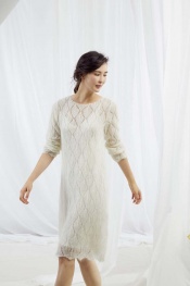 Kleid im Rautenajourmuster aus Mohair Luxe 698.0170 - Asphalt | S-M (200g)