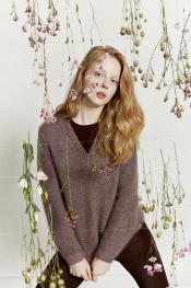 Pullover mit V-Ausschnitt aus Mohair Luxe 
