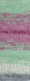 Lana Grossa Silkhair print 378 - Hellgrün/Pink/Zyklam/Zartgrün/Grau